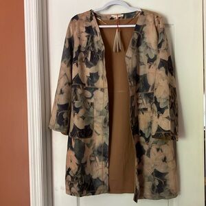 Microsuede long jacket